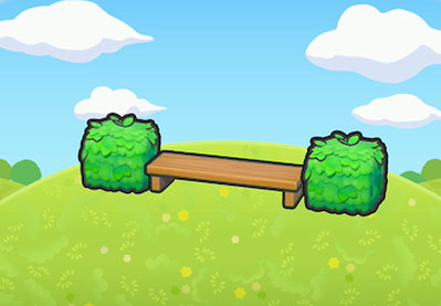 Bench with greenery