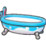 Bouncy blue bathtub