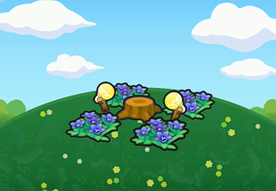 Flower garden stump stage