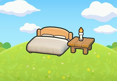 Gently lit bed