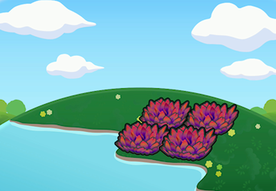 Hydrated red tall grass