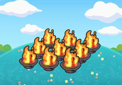 Nine flames