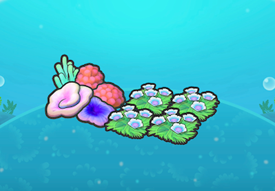 Swaying flower bed and coral