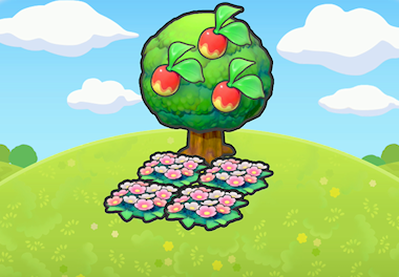 Tree-shaded flower bed