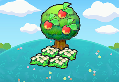 Tree-shaded fluffy flower bed