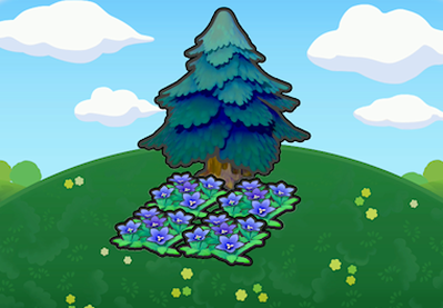 Tree-shaded graceful flower bed