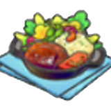 Vibrant hamburger steak